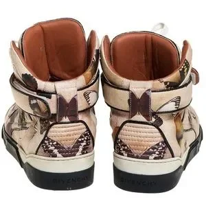 luxury-women-givenchy-new-  Givenchy Multicolor Butterfly Print Leather Tyson High Top Sneakers Size 36.0 main image 1